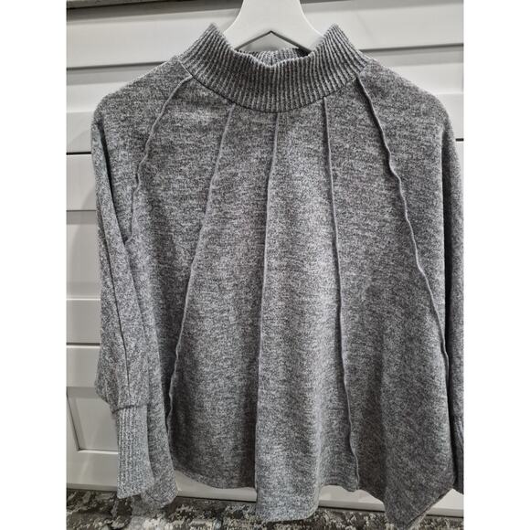Parallel Skies Women's Poncho Sweater Size L Very Soft Knit High Neck Pullover - Picture 1 of 4